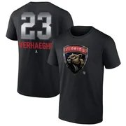 Black Men's Carter Verhaeghe Florida Panthers Midnight Mascot Logo T-Shirt