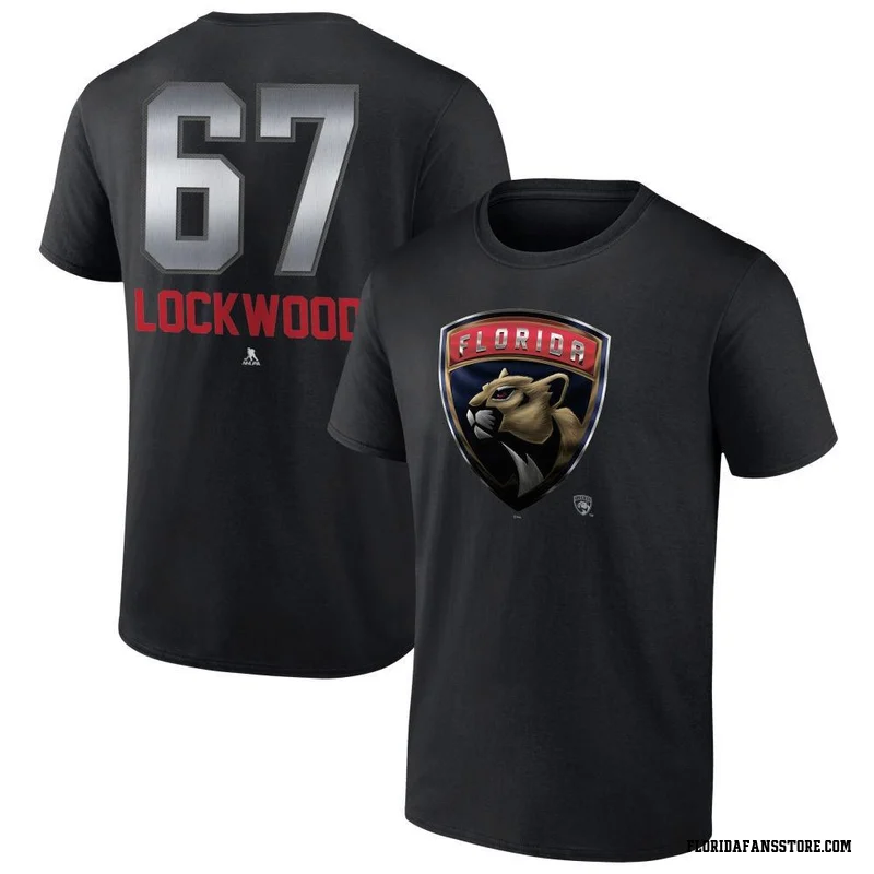 Black Men's William Lockwood Florida Panthers Midnight Mascot Logo T-Shirt
