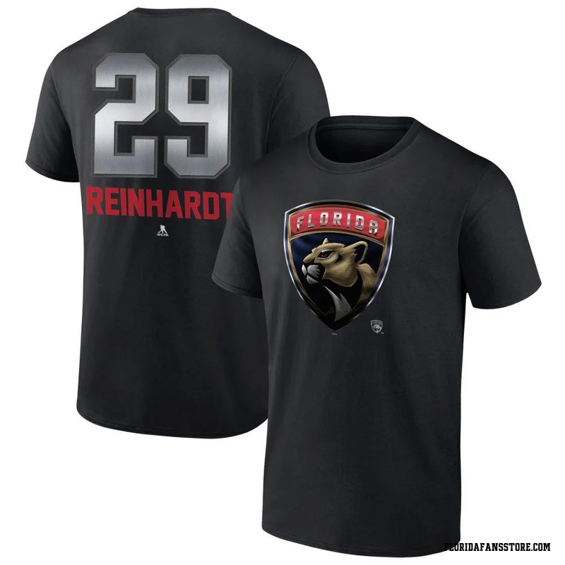 Black Youth Cole Reinhardt Florida Panthers Midnight Mascot Logo T-Shirt