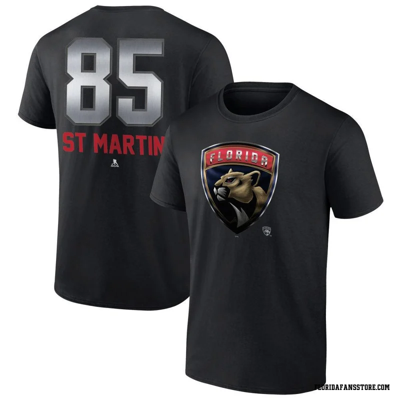 Black Youth Hunter St. Martin Florida Panthers Midnight Mascot Logo T-Shirt