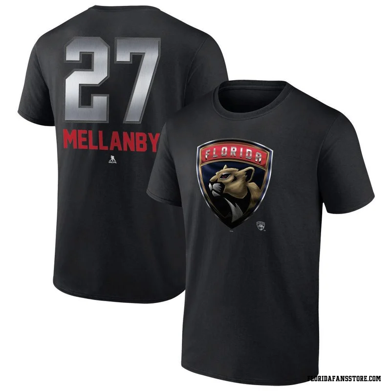 Black Youth Scott Mellanby Florida Panthers Midnight Mascot Logo T-Shirt