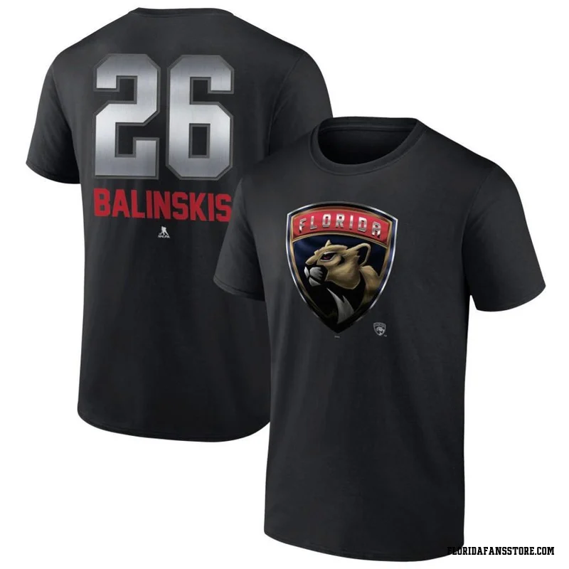 Black Youth Uvis Balinskis Florida Panthers Midnight Mascot Logo T-Shirt