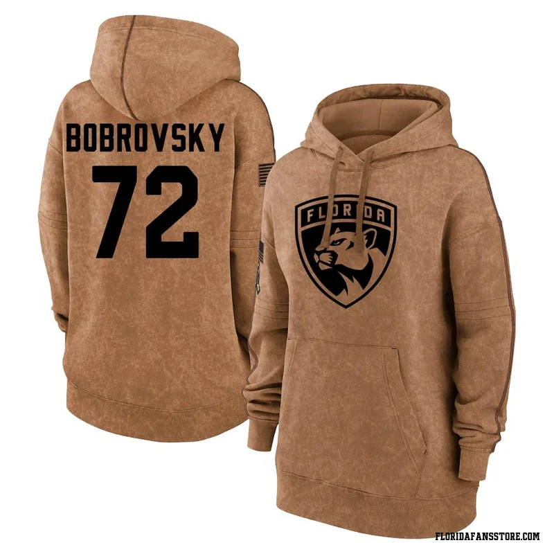 Brown Women's Sergei Bobrovsky Florida Panthers 2023 Salute to Service Pullover Hoodie