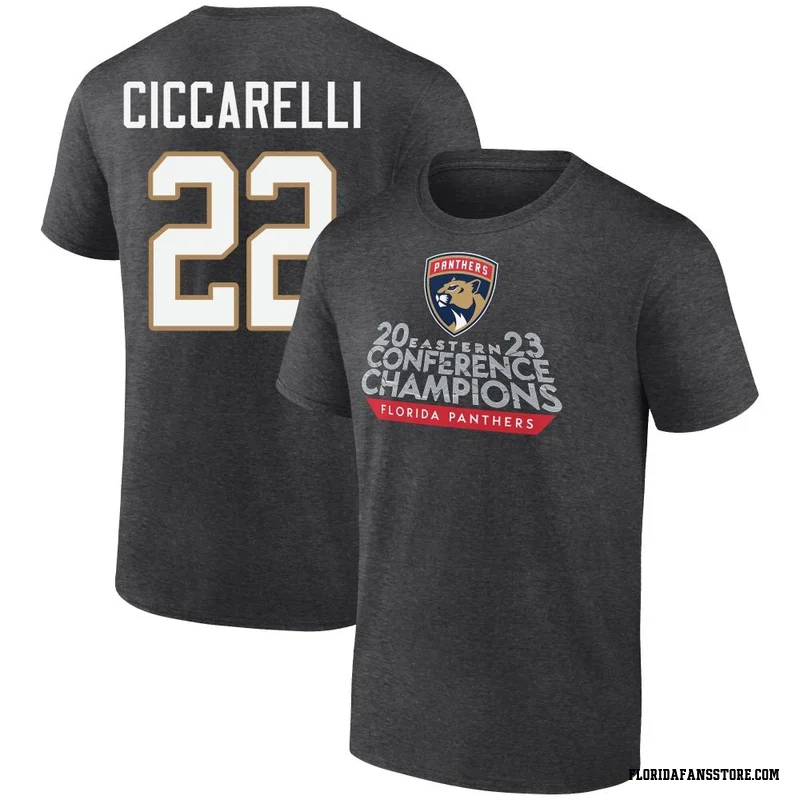 Charcoal Men's Dino Ciccarelli Florida Panthers Heather 2023 Eastern Conference Champions T-Shirt