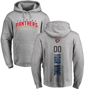 Men's Custom Florida Panthers Ash Custom Backer Pullover Hoodie
