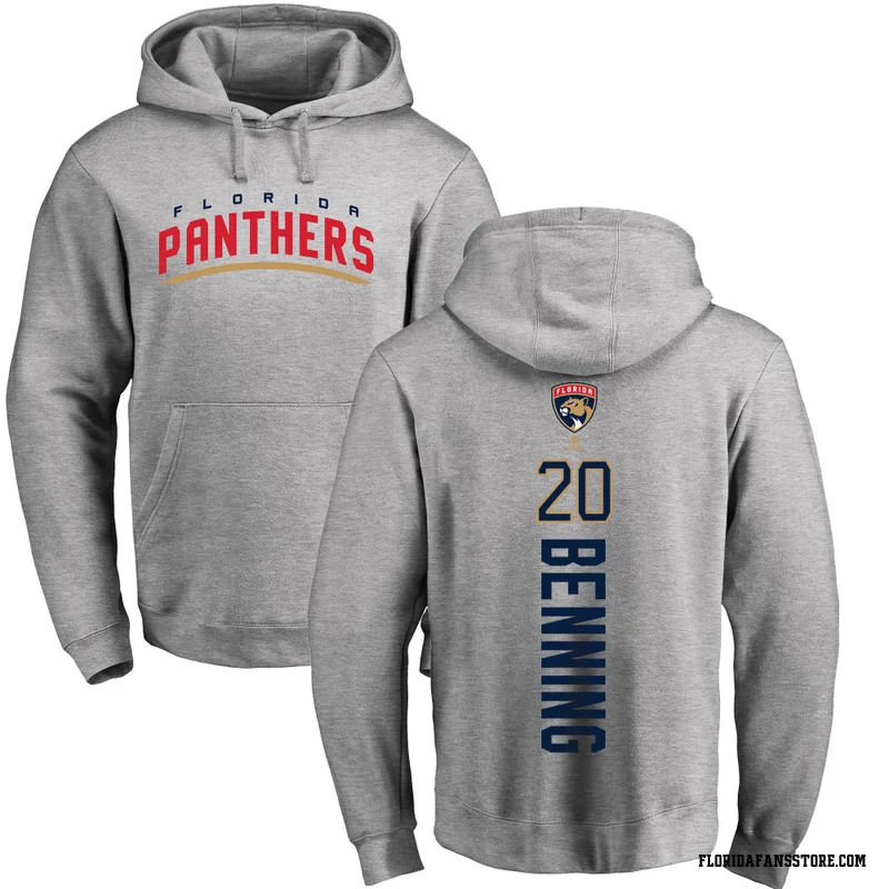 Men's Mike Benning Florida Panthers Ash Backer Pullover Hoodie