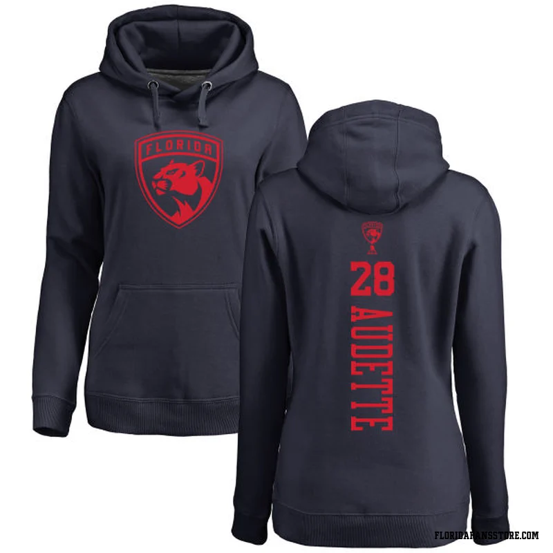 Navy Women's Donald Audette Florida Panthers One Color Backer Pullover Hoodie