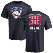 Navy Youth Jack Devine Florida Panthers Name and Number Banner Wave T-Shirt