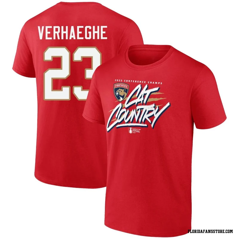Red Men's Carter Verhaeghe Florida Panthers 2023 Eastern Conference Champions Home Ice T-Shirt