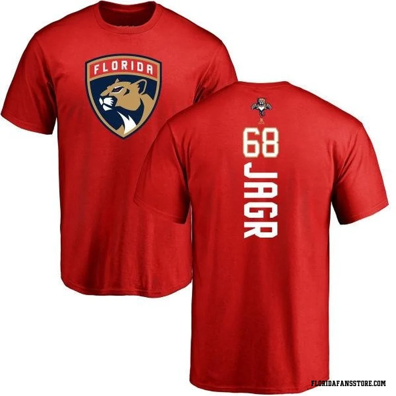Red Men's Jaromir Jagr Florida Panthers Backer T-Shirt