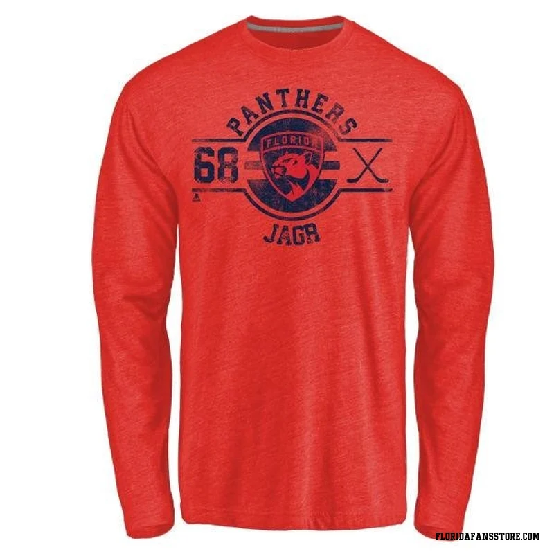 Red Men's Jaromir Jagr Florida Panthers Insignia Long Sleeve T-Shirt