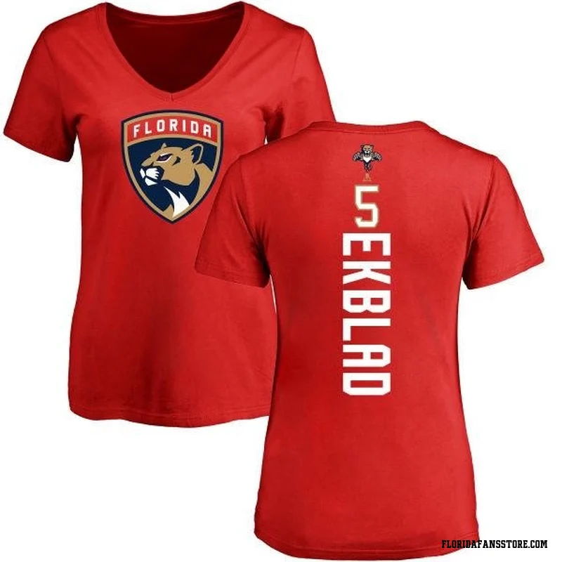 Red Women's Aaron Ekblad Florida Panthers Backer T-Shirt