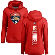 Red Women's Anton Lundell Florida Panthers Backer Pullover Hoodie
