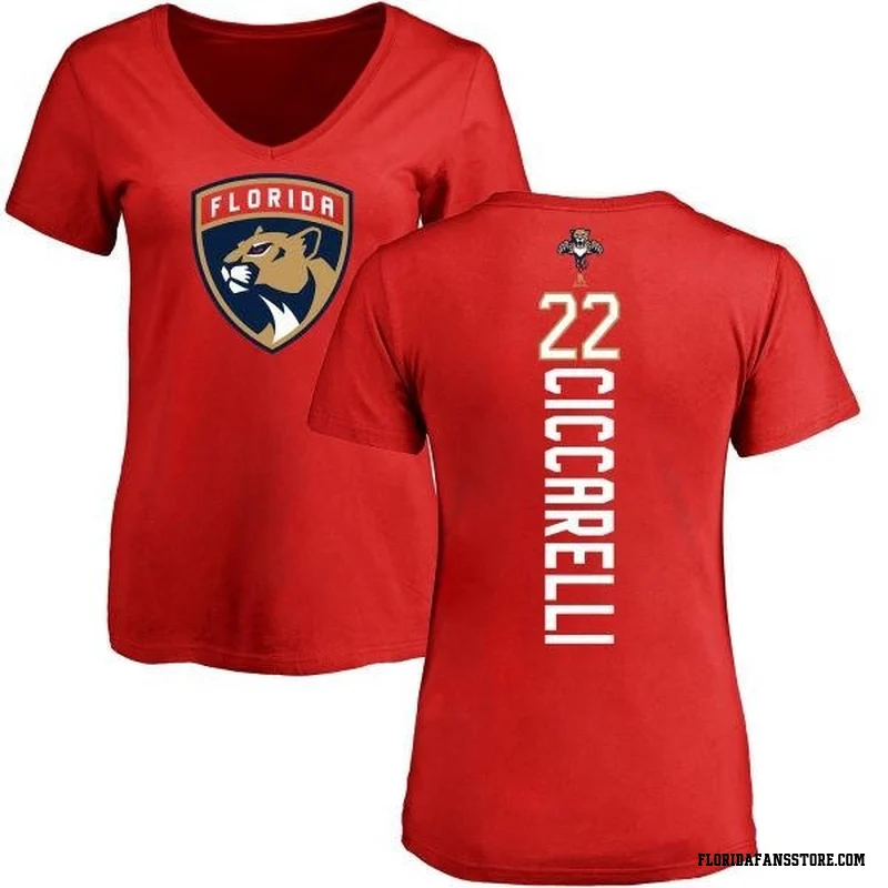 Red Women's Dino Ciccarelli Florida Panthers Backer T-Shirt