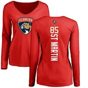 Red Women's Hunter St. Martin Florida Panthers Backer Long Sleeve T-Shirt
