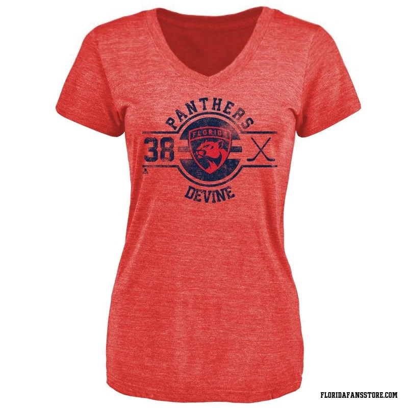 Red Women's Jack Devine Florida Panthers Insignia T-Shirt