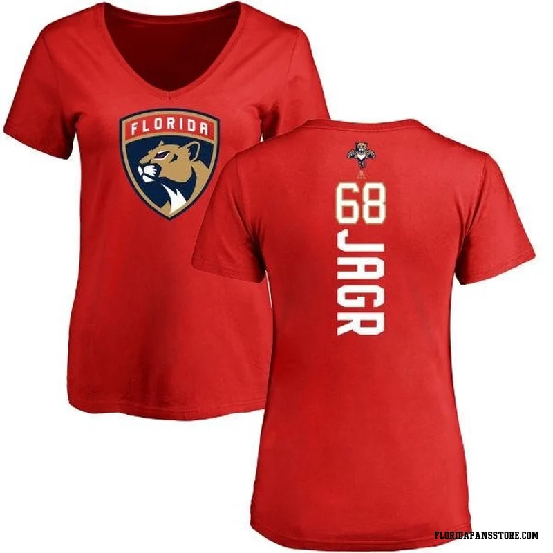 Red Women's Jaromir Jagr Florida Panthers Backer T-Shirt