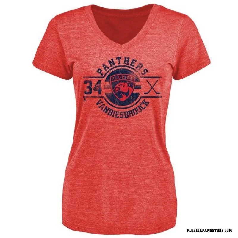 Red Women's John Vanbiesbrouck Florida Panthers Insignia T-Shirt