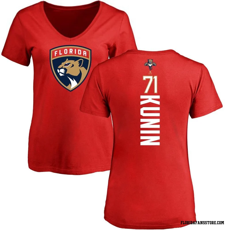 Red Women's Luke Kunin Florida Panthers Backer T-Shirt