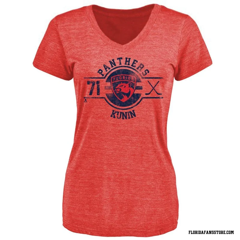 Red Women's Luke Kunin Florida Panthers Insignia T-Shirt