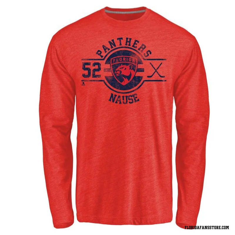Red Youth Evan Nause Florida Panthers Insignia Long Sleeve T-Shirt