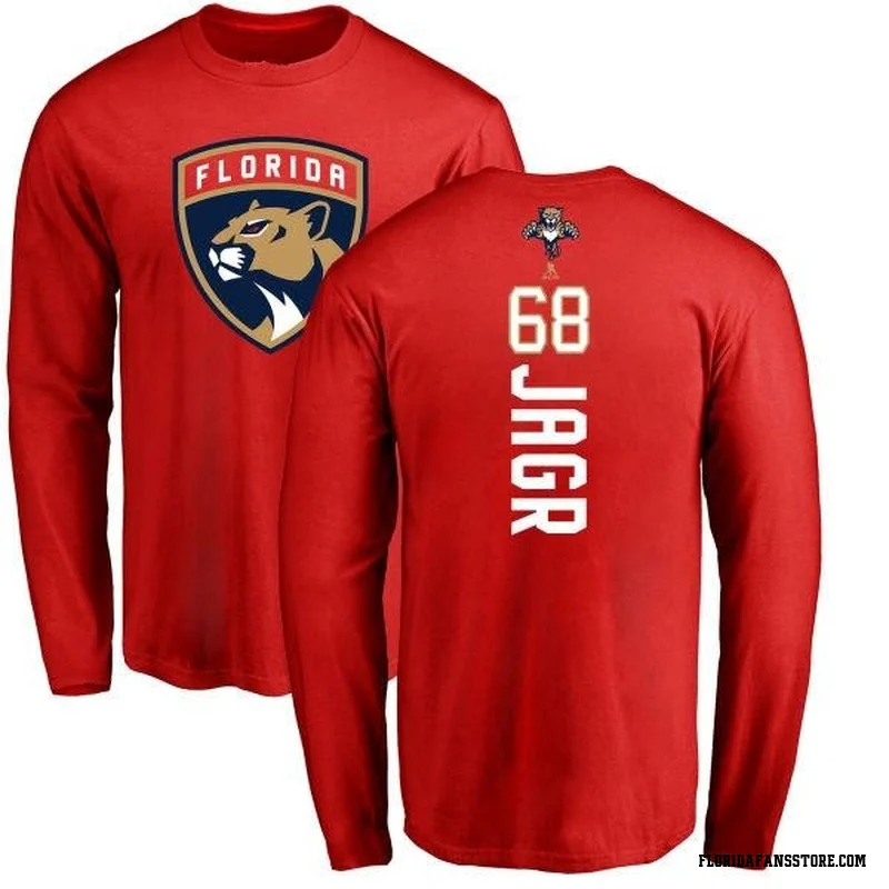 Red Youth Jaromir Jagr Florida Panthers Backer Long Sleeve T-Shirt
