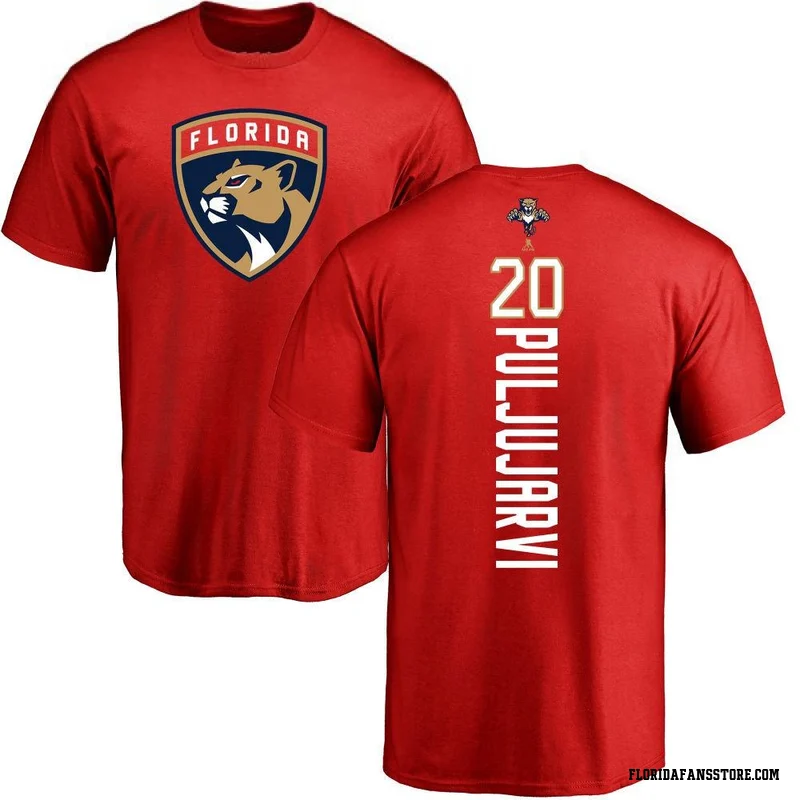 Red Youth Jesse Puljujarvi Florida Panthers Backer T-Shirt