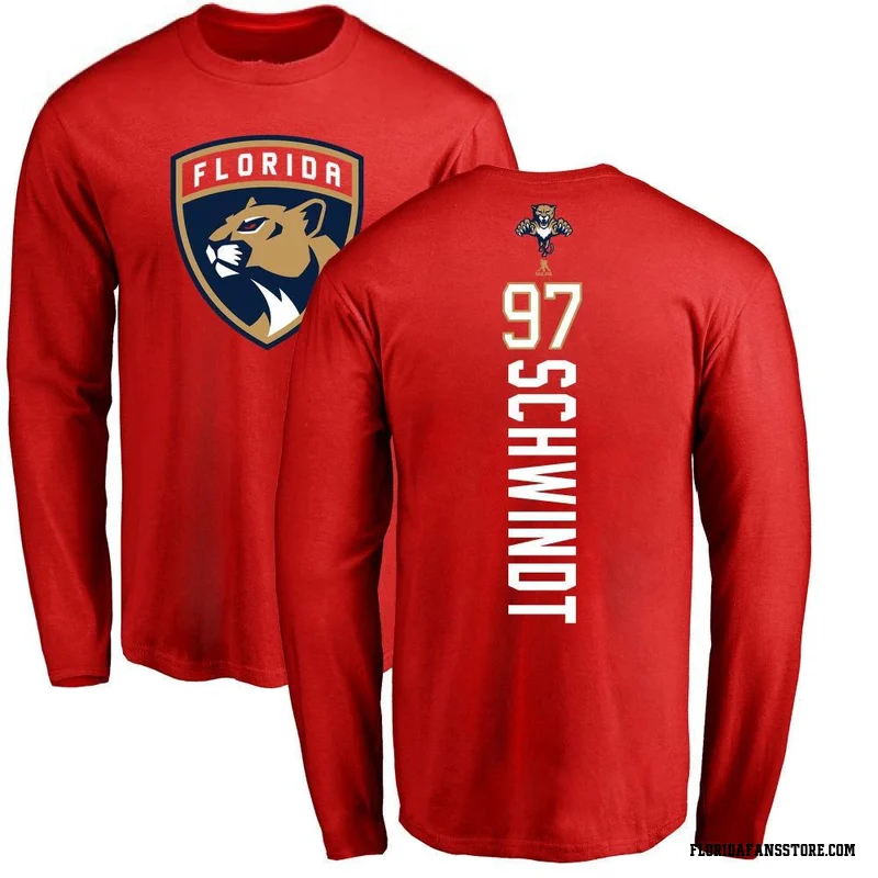 Red Youth Kai Schwindt Florida Panthers Backer Long Sleeve T-Shirt
