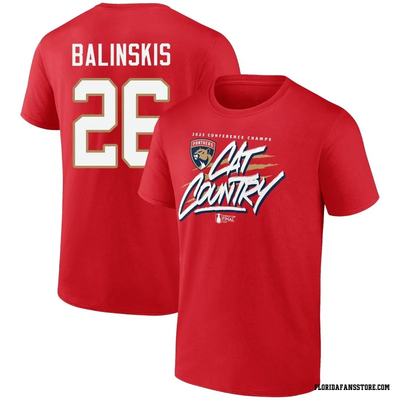Red Youth Uvis Balinskis Florida Panthers 2023 Eastern Conference Champions Home Ice T-Shirt