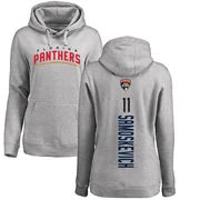 Women's Mackie Samoskevich Florida Panthers Ash Backer Pullover Hoodie