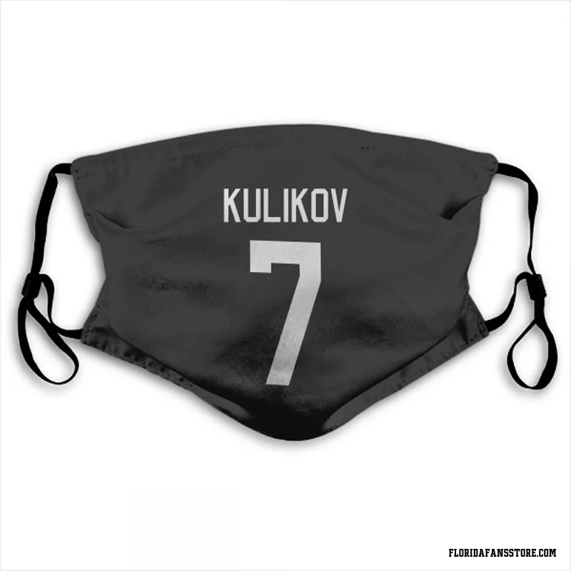Black Florida Panthers  Dmitry Kulikov  Face Mask (With 2 Free PM2.5 Filters)
