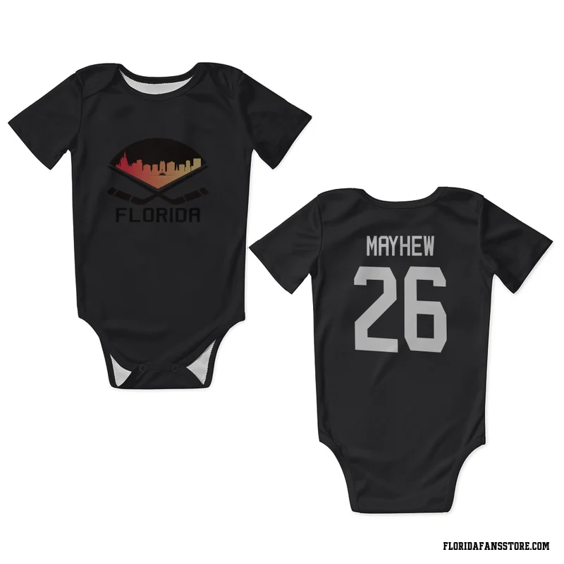 Black Florida Panthers  Gerry Mayhew  Newborn & Infant Bodysuit