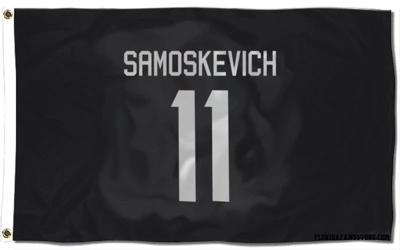 Black Florida Panthers  Mackie Samoskevich  Flag (3 X 5)