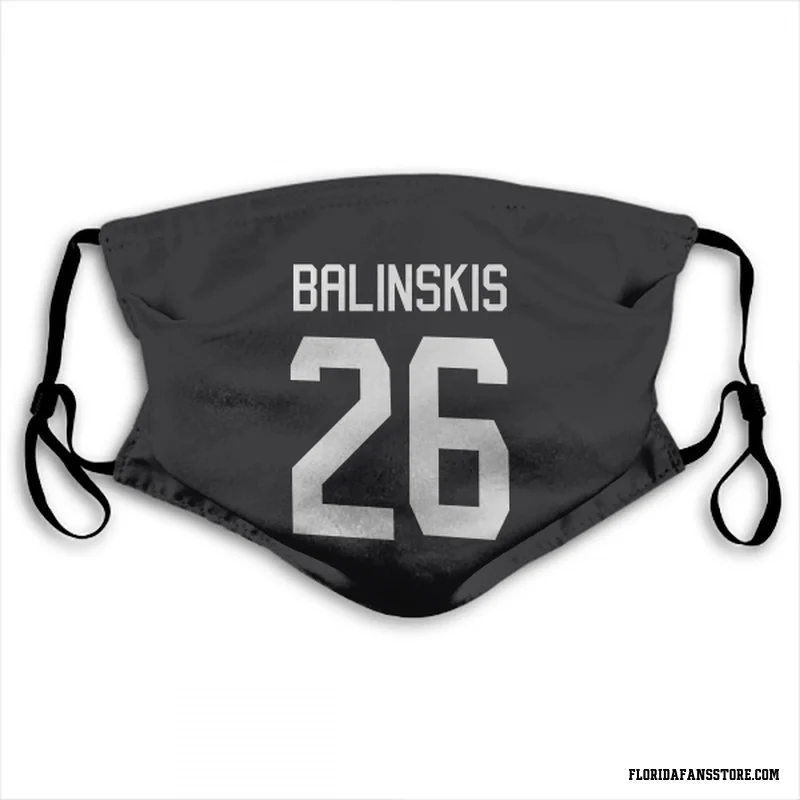 Black Florida Panthers  Uvis Balinskis  Face Mask (With 2 Free PM2.5 Filters)