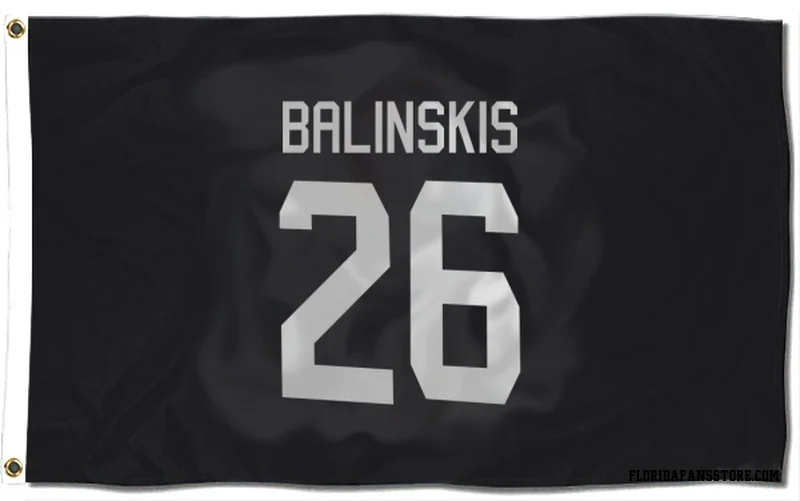 Black Florida Panthers  Uvis Balinskis  Flag (3 X 5)