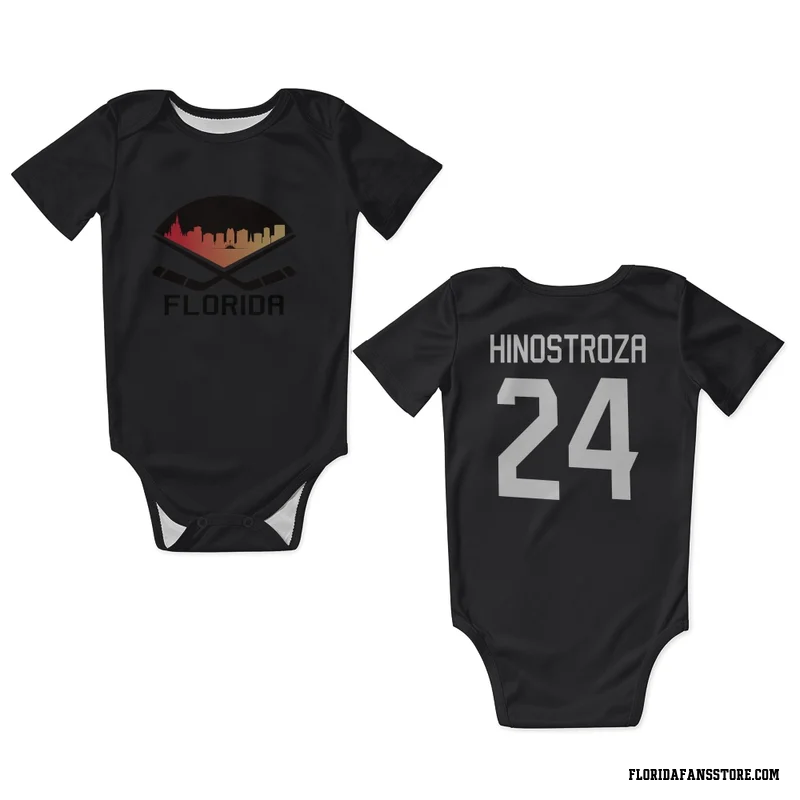 Black Florida Panthers  Vinnie Hinostroza  Newborn & Infant Bodysuit