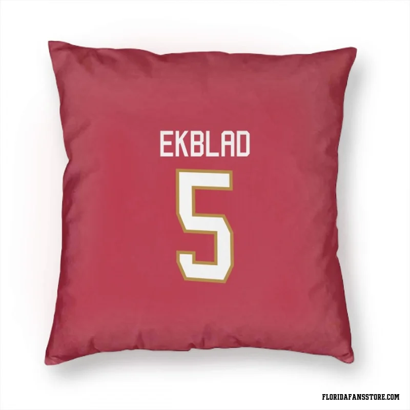 Red Florida Panthers  Aaron Ekblad  Pillow Cover (18 X 18)
