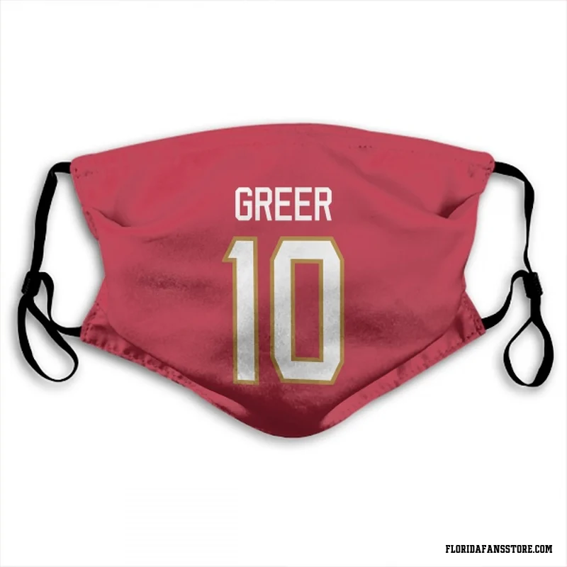 Red Florida Panthers  A.J. Greer  Face Mask (With 2 Free PM2.5 Filters)