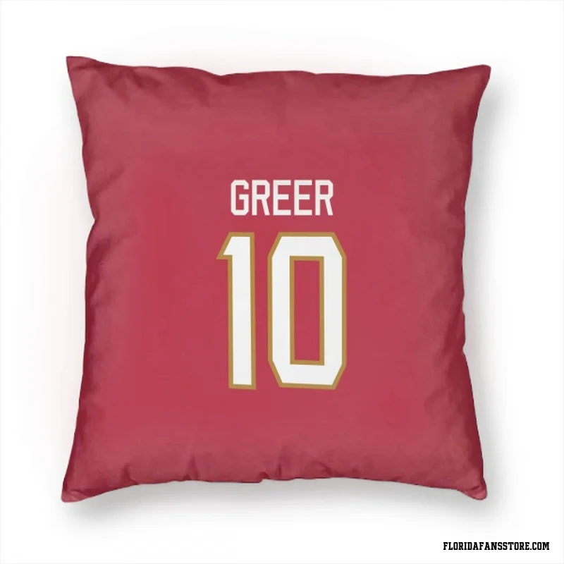 Red Florida Panthers  A.J. Greer  Pillow Cover (18 X 18)