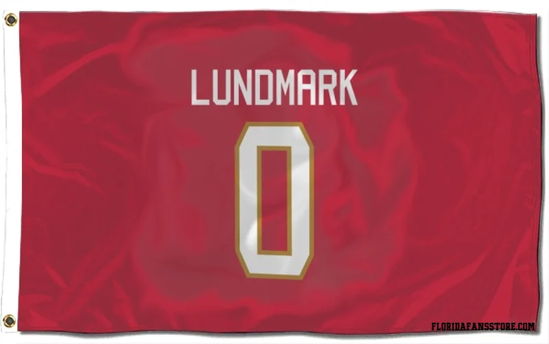 Red Florida Panthers  Anton Lundmark  Flag (3 X 5)