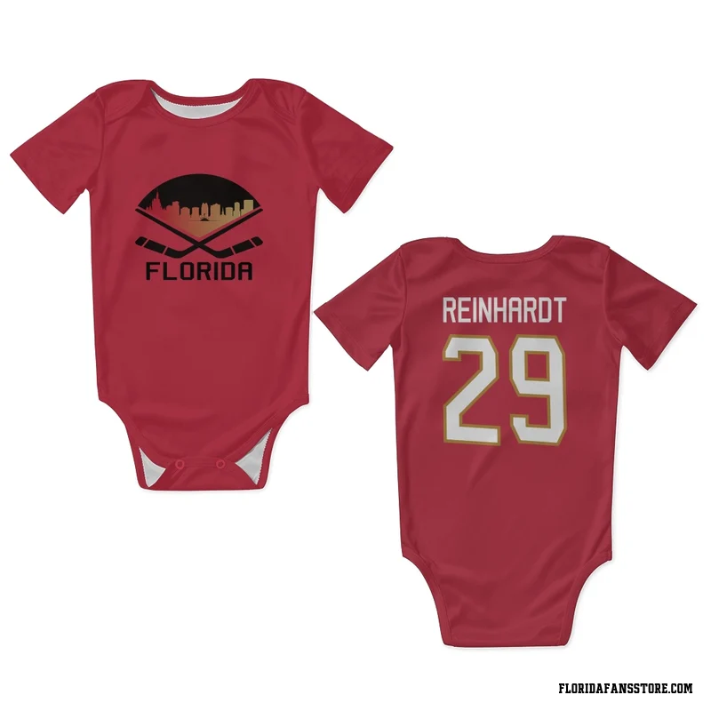 Red Florida Panthers  Cole Reinhardt  Newborn & Infant Bodysuit