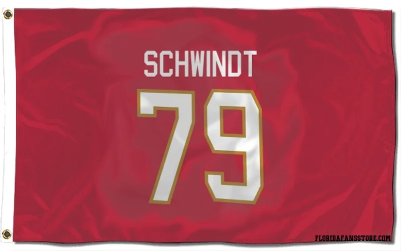 Red Florida Panthers  Cole Schwindt  Flag (3 X 5)