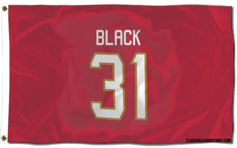 Red Florida Panthers  Cooper Black  Flag (3 X 5)