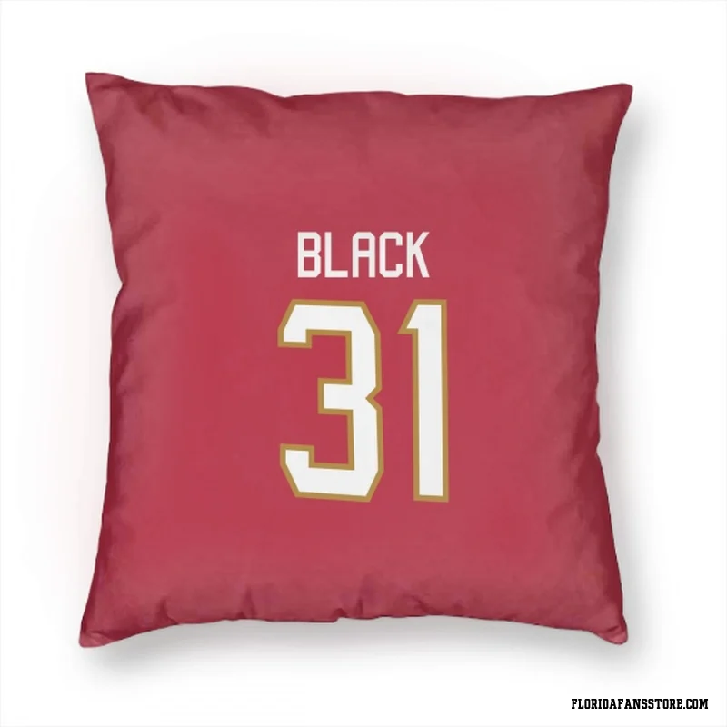 Red Florida Panthers  Cooper Black  Pillow Cover (18 X 18)