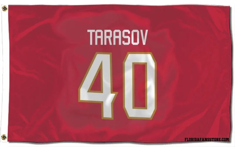 Red Florida Panthers  Daniil Tarasov  Flag (3 X 5)