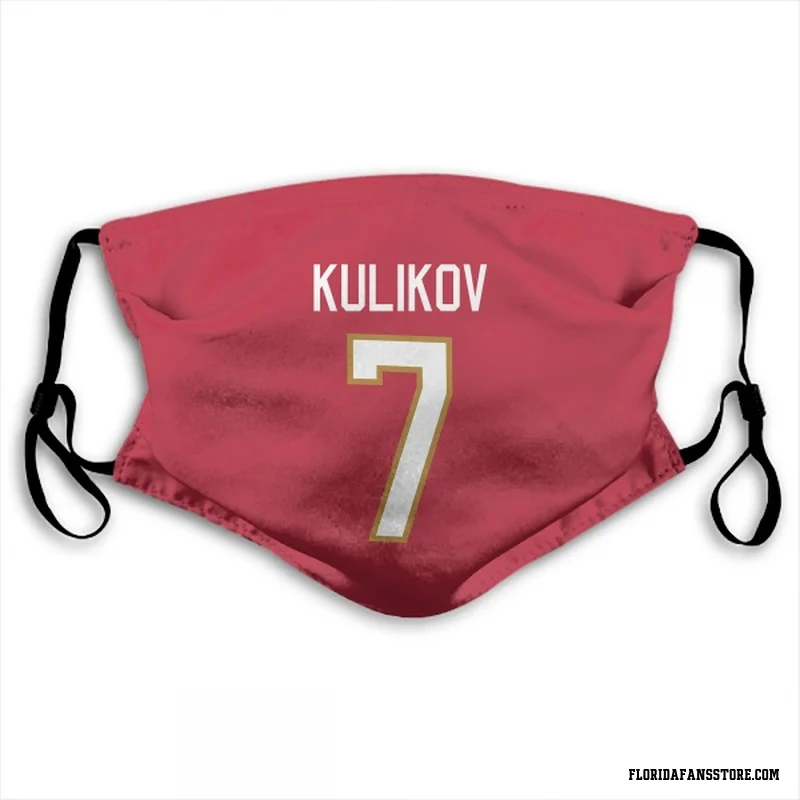 Red Florida Panthers  Dmitry Kulikov  Face Mask (With 2 Free PM2.5 Filters)