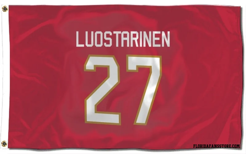 Red Florida Panthers  Eetu Luostarinen  Flag (3 X 5)