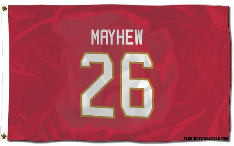 Red Florida Panthers  Gerry Mayhew  Flag (3 X 5)