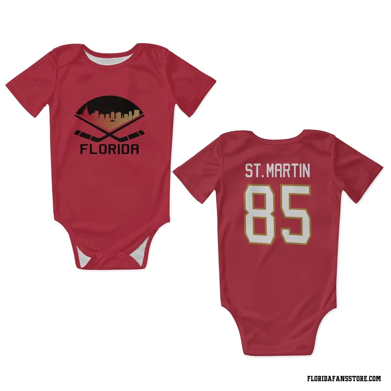 Red Florida Panthers  Hunter St. Martin  Newborn & Infant Bodysuit