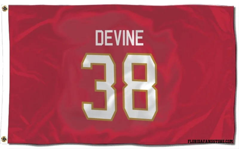 Red Florida Panthers  Jack Devine  Flag (3 X 5)